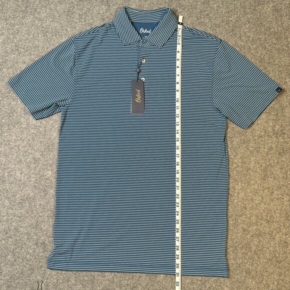 NWT Oxford Brand Men's Size M Polo Shirt Blue Make Today Lucky - Picture 3 of 7